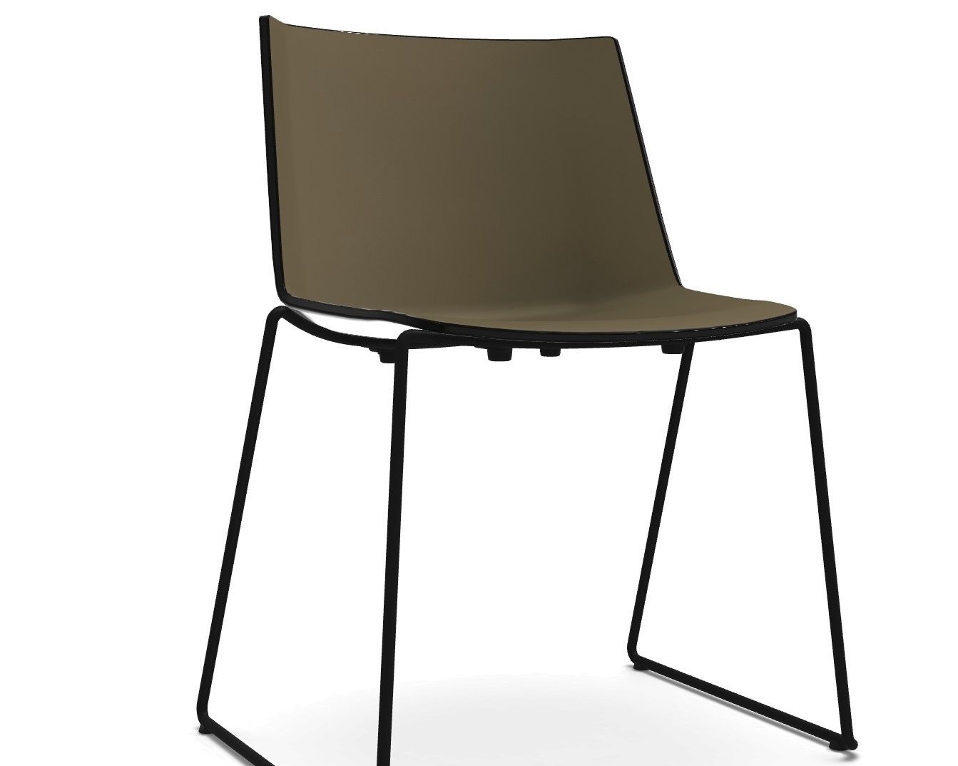 AÏKU Stuhl Kufengestell Schwarz MDF Italia